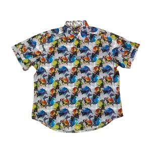 Robert Graham Cotton Colorful Geometric Rainbow Pattern Mens Sz Large